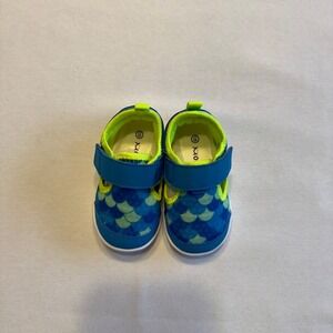 Morendl Toddler Sneakers Size 5.5-6 – Blue Green Mermaid Scale Print Velcro  NWT